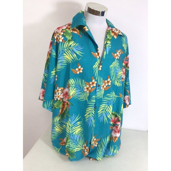 Hawaiian Shirt Tropical Bright Colors Mens 4XL - Picture 1 of 9